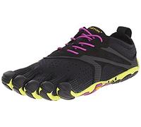 Vibram FiveFingers Women's V-Run Barefoot Shoes Black / Yellow / Purple 38 and Premium Toesock Bundle