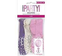 Vibrant 13th Glitz Petal Pink, Spring Lavender & White Latex Balloons (30cm) - Perfect for Birthday, Party Decor & More - 6ct