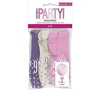 Vibrant 16th Glitz Petal Pink, Spring Lavender & White Latex Balloons (30cm) - Perfect for Birthday, Party Decor & More - 6ct