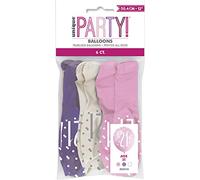 Vibrant 21st Glitz Petal Pink, Spring Lavender & White Latex Balloons (30cm) - Perfect for Birthday, Party Decor & More - 6ct
