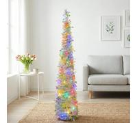 Vibrant 5FT Pastel Pop-Up Tree - 1.5M Multi-Colour Decorative Tree with 5M Colourful LED Lights for Easter, Parties & Celebrations