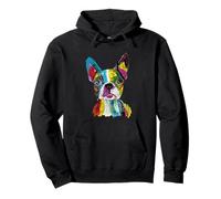 Vibrant Abstract Boston Terrier Dog Art Colorful Design Pullover Hoodie