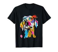 Vibrant Abstract Dog Art Pop Art Style Canine Lover Design T-Shirt