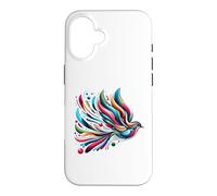 Vibrant Abstract Feather Art Colorful Modern Aesthetic Case for iPhone 16
