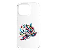 Vibrant Abstract Feather Art Colorful Modern Aesthetic Case for iPhone 16 Pro