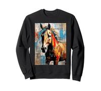 Vibrant Abstract Horse Art Equestrian Rider Design Sweatshirt