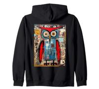 Vibrant Abstract Owl Modern Art Style Design Zip Hoodie