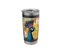 Vibrant Abstract Peacock Art Colorful Bird Design Stainless Steel Insulated Tumbler