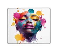 Vibrant Abstract Square Mouse Pad, Colorful Watercolor Design, Non-Slip Rubber Gaming Mousepad for Home and Office Use Square 8x10 Inch