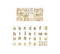 Vibrant Acrylic Alphabet and Number Stickers for Early Learning, Colorful Mirror Letter Decals for Windows Tiles Refrigerators, Safe Educational Wall Art for(Gold)