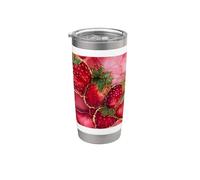 Vibrant Alcohol Ink Strawberry Pattern Stainless Steel Insulated Tumbler