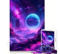 Vibrant Alien Planet Landscape with Nebula 1000 Pieces Jigsaws Adults Puzzles Gifts Cognitive Skill Restful Activity Exact Cut Festive Gift (50x75cm)