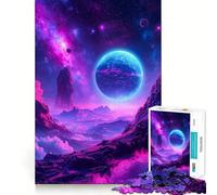 Vibrant Alien Planet Landscape with Nebula Jigsaw Puzzle 1000 Pieces Cognitive Fun Play High Precision Die Cut Unique Gift for Stress Relief (50x75cm)