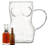 Vibrant and Eye-Catching: for Lovers of Glassware, This Beer Mug Features a Captivating Design Inspired by The Curves of a Woman's Body. with its Vibrant Colors and Eye-catching Details, It's a