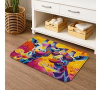 Vibrant Animal Quick Dry Bath Mat, Tropical Colorful Giraffe Absorbent Non Slip Shower Mat, Summer Safari Memory Foam Washable Bath Rugs for Bathroom Toilet Restroom Decorative 20x32 Inch