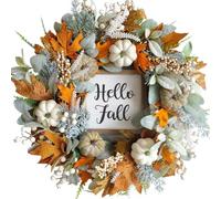 Vibrant Autumn Harvest Wreath - Realistic Berries & Pumpkins for Fall Festivals, Thanksgiving Doors & Seasonal Homes