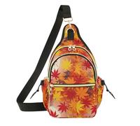Vibrant Autumn Maple Leaves Red Shoulder Bag all over Print Bright Print Hiking