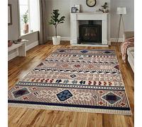 Vibrant Aztec Tribal Multi Colour Area Rugs - Modern Moroccan Style - Elegant Premium Quality Floor Decor - Perfect for Living Room, Bedroom and Dining Areas
