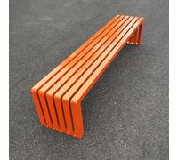 Vibrant Backless Garden Bench - Heavy Duty Galvanized Steel Public Seating with Ground Fixing Holes Ideal for Parks Communities & City Streets (Orange 100x40x45cm)