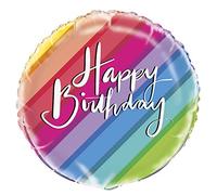 Vibrant Balloons & Rainbow Birthday Foil Balloon (45cm) - Perfect for Unforgettable Memories - 1Pc