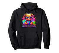 Vibrant Bear DJ & Turntable EDM House Techno Rave Music Pullover Hoodie