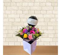 Vibrant Birthday Bouquet Delivery Flowers with Balloon - Fresh Flowers Gift for Special Celebrations delivered tomorrow,
