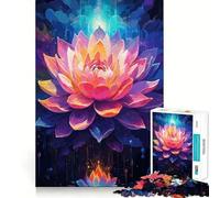 Vibrant Blooming Lotus 1000 Piece Jigsaw Puzzles Mind Challenge Toy High Precision Die Cut Amusing Challenge for Waiting Time (38x52cm)
