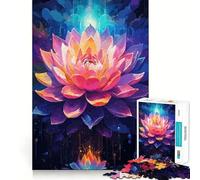 Vibrant Blooming Lotus Jigsaw Puzzle 1000 Pieces Focus Building Toy Firm Fit Secure Assembly Holiday Indoor Entertainment Toy (50x75cm)
