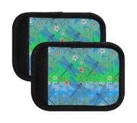 Vibrant Blue Dragonflies Wings Luggage Handle Wraps Soft Handle Covers Handle Covers for Suitcase, Carry On, Backpacks, Vibrant Blue Dragonflies Wings 2, Set Of 2