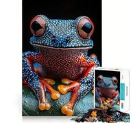 Vibrant Blue Orange Frog 1000-piece Jigsaw Puzzles Brain Training Fun Tight Interlock No Gaps Bonding Activity for Loved Ones (38x26cm)