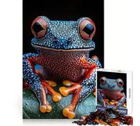 Vibrant Blue Orange Frog 1000 Piece Jigsaw Puzzles for Adults Jigsaw Brain Wellness Calm Recreation Perfect Lock Festive Gift (50x75cm)