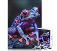 Vibrant Blue Red Frog 1000 Piece Puzzle For Adults Play And Learn Smart Activity Unique Heartfelt Celebration Gift Size 38x52cm