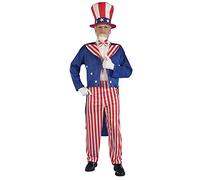 Vibrant Blue, Red, & White Uncle Sam Costume Set for Men - Perfect for 4th of July Celebrations, Patriotic Costume Parties, Events, & More Halloween Halloween