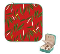 Vibrant Botanical Girls Jewellery Box, Pu Leather Teenage Jewellery Box with Mirror, Travel Jewelry Case for Cross Bracelet Necklace, Women Travel Essentials, Teen Girl Gift, Teen Gift