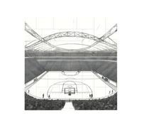 Vibrant Brick Puzzle Building Blocks for Creative Fun DIY Jigsaw Desk Decor Basketball Arena Print