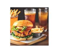 Vibrant Brick Puzzle Building Blocks for Creative Fun DIY Jigsaw Desk Decor Chicken Leg Burger Drink Print