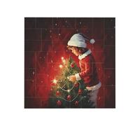 Vibrant Brick Puzzle Building Blocks for Creative Fun DIY Jigsaw Desk Decor Christmas Magic Print