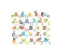 Vibrant Brick Puzzle Building Blocks for Creative Fun DIY Jigsaw Desk Decor Colourful Animal Alphabet Print