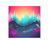 Vibrant Brick Puzzle Building Blocks for Creative Fun DIY Jigsaw Desk Decor Cool Music Sound Wave Print