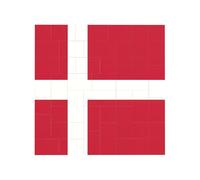 Vibrant Brick Puzzle Building Blocks for Creative Fun DIY Jigsaw Desk Decor Danish Flag Print