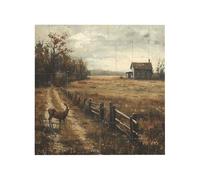 Vibrant Brick Puzzle Building Blocks for Creative Fun DIY Jigsaw Desk Decor Farm with Deer Print