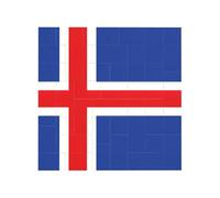 Vibrant Brick Puzzle Building Blocks for Creative Fun DIY Jigsaw Desk Decor Flag of Iceland Print