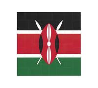 Vibrant Brick Puzzle Building Blocks for Creative Fun DIY Jigsaw Desk Decor Flag of Kenya Print