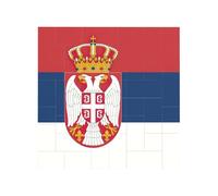 Vibrant Brick Puzzle Building Blocks for Creative Fun DIY Jigsaw Desk Decor Flag of Serbia Print