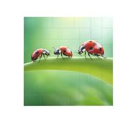 Vibrant Brick Puzzle Building Blocks for Creative Fun DIY Jigsaw Desk Decor Funny Ladybug Print