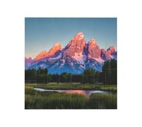 Vibrant Brick Puzzle Building Blocks for Creative Fun DIY Jigsaw Desk Decor Grand Teton National Park Print