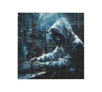 Vibrant Brick Puzzle Building Blocks for Creative Fun DIY Jigsaw Desk Decor Hacker Attack Print