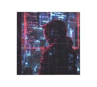 Vibrant Brick Puzzle Building Blocks for Creative Fun DIY Jigsaw Desk Decor Hacker Era Print