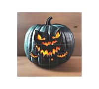 Vibrant Brick Puzzle Building Blocks for Creative Fun DIY Jigsaw Desk Decor Halloween Bat Pumpkin Print