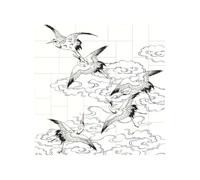 Vibrant Brick Puzzle Building Blocks for Creative Fun DIY Jigsaw Desk Decor Japanese Crane Print